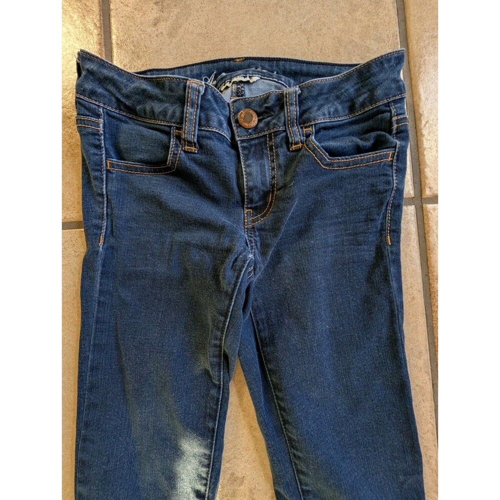 American Eagle Outfitters Jegging Size 0 Dark Denim Stretch Skinny Low Rise Y2K - Picture 2 of 6